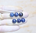 Natural Blue Sapphire Gemstone Smooth Round Shape Cabochon Shape High Quality Loose Gemstones For Jewelry Making 12 MM Size 6 Pcs V4055