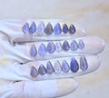 Natural Iolite Gemstone Hand Carved Leaf Shape Cabochon High Quality Loose Gemstones For Jewelry Making 8-14 MM Size 21 Pcs V4060