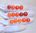 Natural Carnelian Gemstone Smooth Round Shape Cabochon High Quality Loose Gemstones For Jewelry Making 10-11 MM Size 14 Pcs V4069