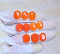 Natural Carnelian Gemstone Rose Cut Hexagon Shape Cabochon High Quality Loose Gemstones For Jewelry Making 13-15 MM Size 10 Pcs V4070