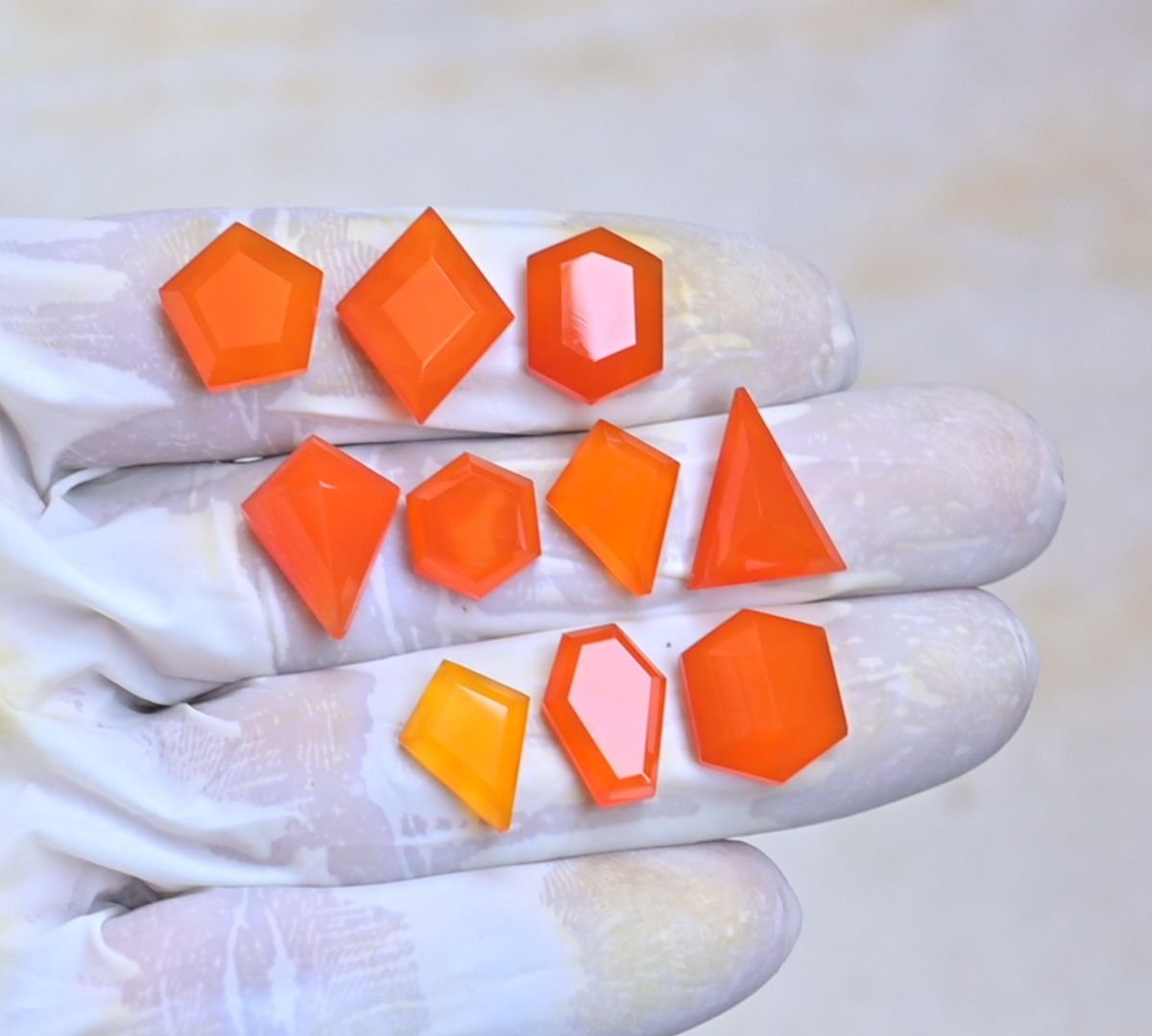 Natural Carnelian Gemstone Step Cut Mix Shape Cabochon High Quality Loose Gemstones For Jewelry Making 12-17 MM Size 10 Pcs V4071