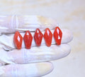 Natural Carnelian Gemstone Rose Cut Fancy Shape Cabochon High Quality Loose Gemstones For Jewelry Making 20x10 MM Size 5 Pcs V4073