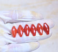 Natural Carnelian Gemstone Rose Cut Fancy Shape Cabochon High Quality Loose Gemstones For Jewelry Making 20x10 MM Size 6 Pcs V4074