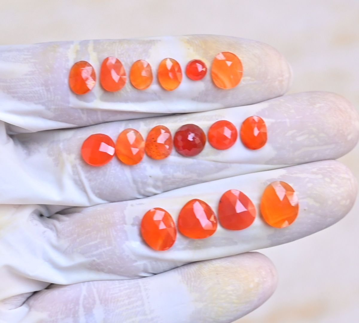 Natural Carnelian Gemstone Rose Cut Fancy Shape Cabochon High Quality Loose Gemstones For Jewelry Making 5-11 MM Size 16 Pcs V4078