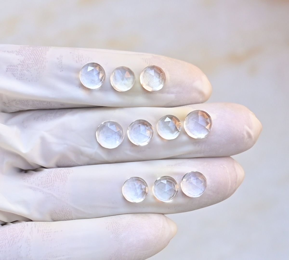 Natural Crystal Gemstone Rose Cut Round Shape Cabochon High Quality Loose Gemstones For Jewelry Making 8-9 MM Size 10 Pcs V4086