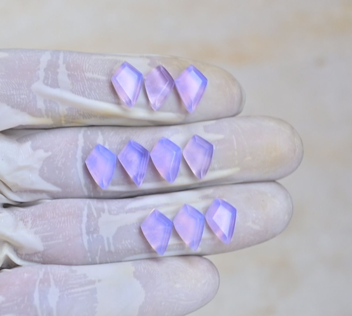 Natural Lavender Quartz Gemstone Step Cut Fancy Shape Cabochon High Quality Loose Gemstones For Jewelry Making 12x8 MM Size 10 Pcs V4095