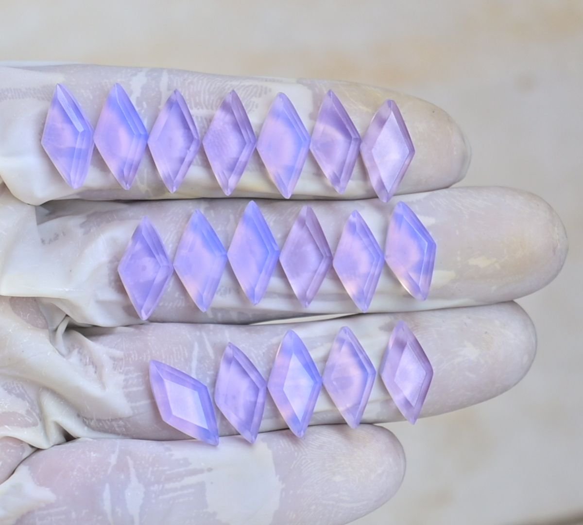 Natural Lavender Quartz Gemstone Step Cut Fancy Shape Cabochon High Quality Loose Gemstones For Jewelry Making 16x8 MM Size 18 Pcs V4096