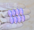 Natural Lavender Quartz Gemstone Rose Cut Oval Shape Cabochon High Quality Loose Gemstones For Jewelry Making 20x10 MM Size 8 Pcs V4097
