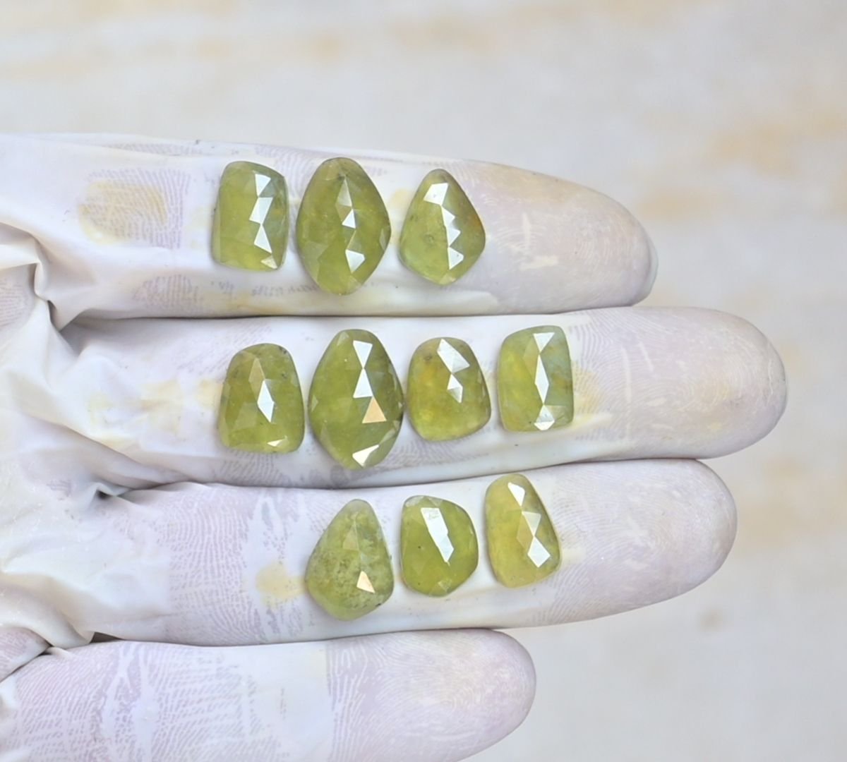 Natural Vesuvianite Gemstone Rose Cut Fancy Shape Cabochon High Quality Loose Gemstones For Jewelry Making 12-16 MM Size 10 Pcs V4105