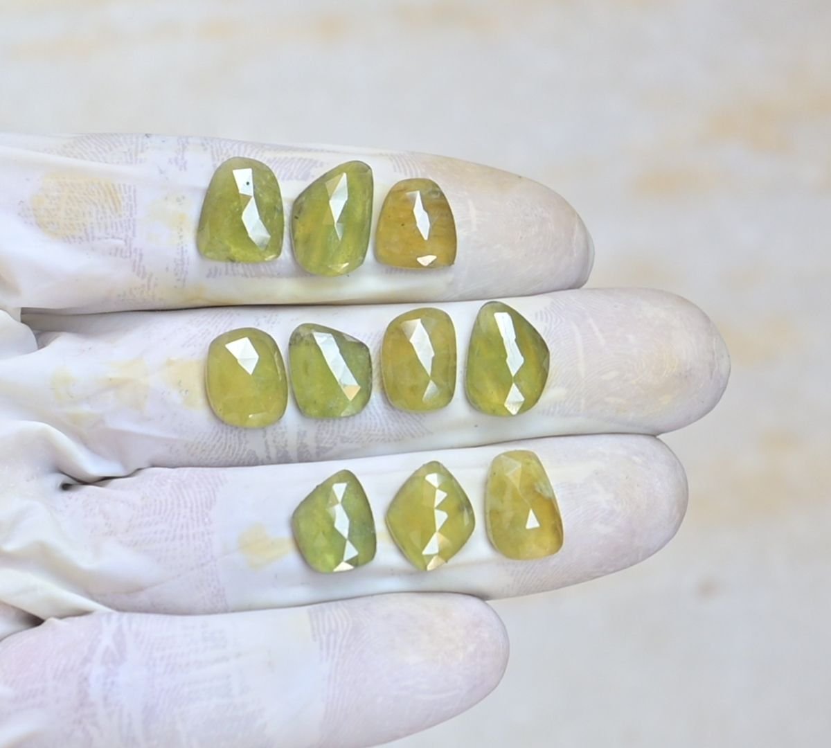 Natural Vesuvianite Gemstone Rose Cut Fancy Shape Cabochon High Quality Loose Gemstones For Jewelry Making 11-14 MM Size 10 Pcs V4106