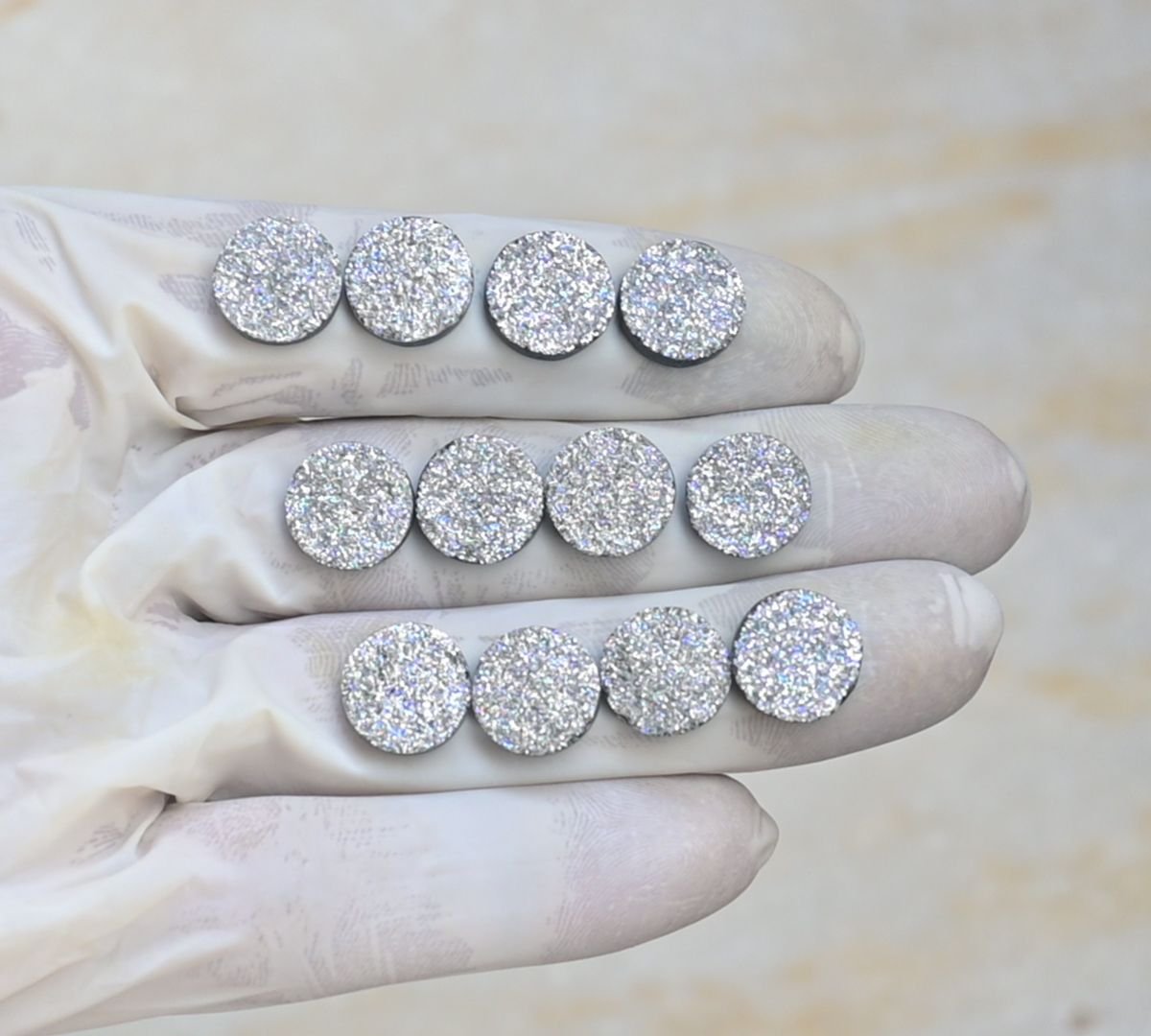 Titanium Druzy Gemstone Smooth Round Shape Cabochon High Quality Loose Gemstones For Jewelry Making 12 MM Size 12 Pcs V4113