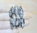 Natural Snowflack Obsidian Gemstone Rose Cut Pear Shape Cabochon High Quality Loose Gemstones For Jewelry Making 20x10 MM Size 6 Pcs V4127