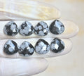 Natural Snowflack Obsidian Gemstone Rose Cut Heart Shape Cabochon High Quality Loose Gemstones For Jewelry Making 14 MM Size 8 Pcs V4128