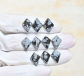 Natural Snowflack Obsidian Gemstone Step Cut Fancy Shape Cabochon High Quality Loose Gemstones For Jewelry Making 14-16 MM Size 10 Pcs V4129