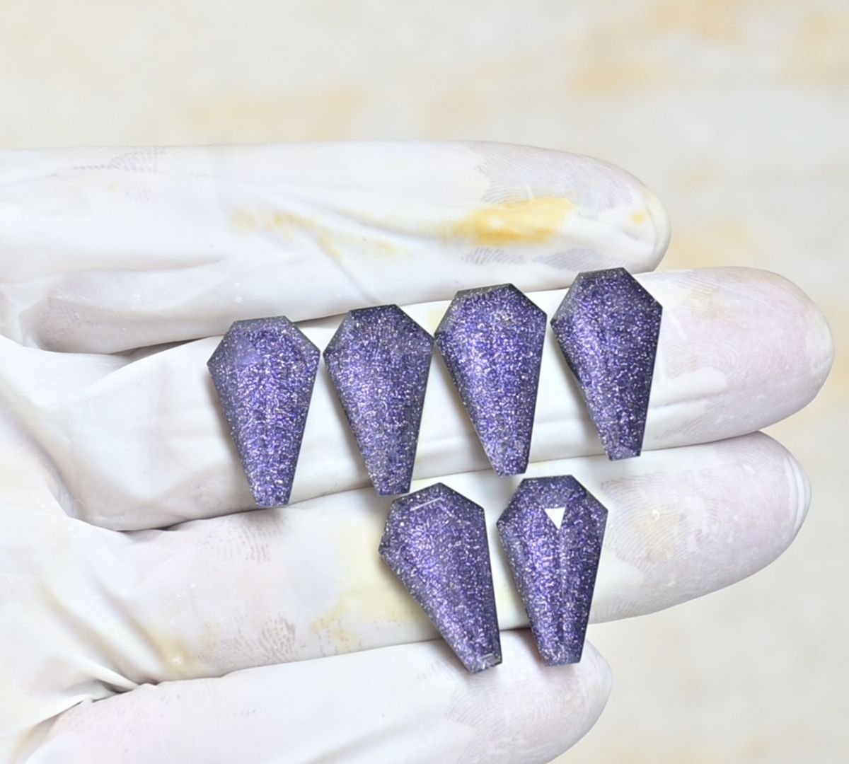 Natural Blue Sandstone Gemstone Step Cut Fancy Shape Cabochon High Quality Loose Gemstones For Jewelry Making 20x12 MM Size 6 Pcs V4132