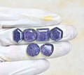 Natural Blue Sandstone Gemstone Step Cut Mix Shape Cabochon High Quality Loose Gemstones For Jewelry Making 14-16 MM Size 6 Pcs V4133