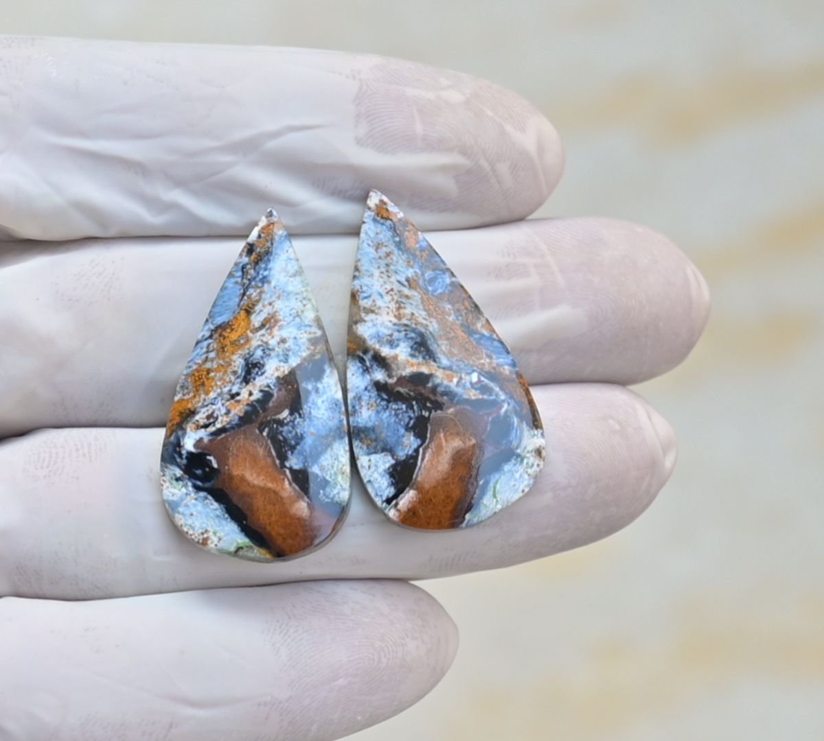 Natural Pietersite Gemstone Smooth Pear Shape Cabochon High Quality Loose Gemstones For Jewelry Making 31x19 MM Size 1 Pair V4141