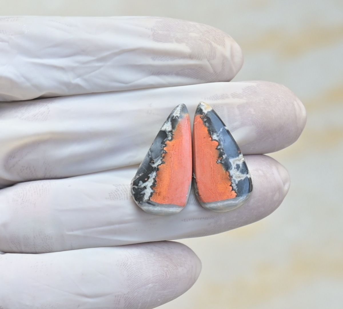 Natural Maligano Jasper Gemstone Smooth Fancy Shape Cabochon High Quality Loose Gemstones For Jewelry Making 27x14 MM Size 1 Pair V4144