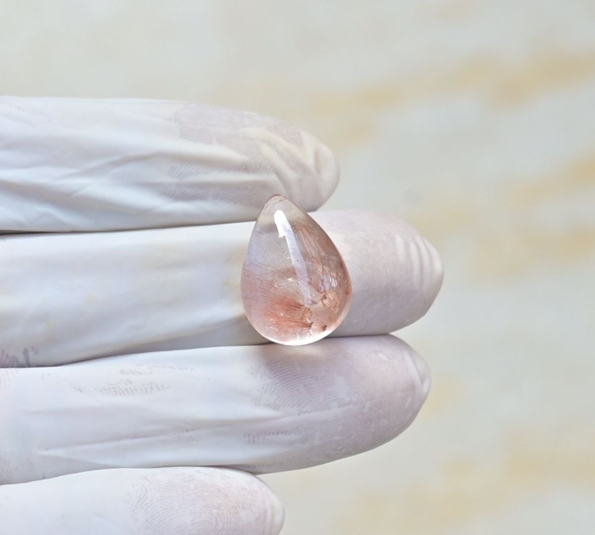 Natural Golden Rutile Gemstone Smooth Pear Shape Cabochon High Quality Loose Gemstones For Jewelry Making 20x15x10 MM Size 1 Pcs V4147
