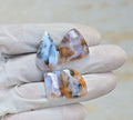 Natural Turkish Agate Gemstone Smooth Mix Shape Cabochon High Quality Loose Gemstones For Jewelry Making 18-27 MM Size 4 Pcs V4150