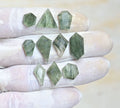 Natural Green Rutile Gemstone Step Cut Mix Shape Cabochon High Quality Loose Gemstones For Jewelry Making 10-19 MM Size 10 Pcs V4158