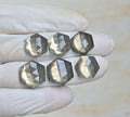 Natural Pyrite Gemstone Rose Cut Hexagon Shape Cabochon High Quality Loose Gemstones For Jewelry Making 16-18 MM Size 6 Pcs V4174