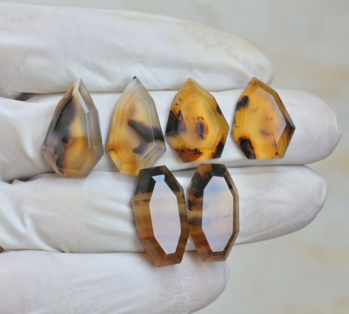 Natural Montana Agate Gemstone Step Cut Fancy Shape Cabochon High Quality Loose Gemstones For Jewelry Making 19-22 MM Size 3 Pair V4177