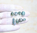 Natural Moss Agate Gemstone Smooth Mix Shape Cabochon High Quality Loose Gemstones For Jewelry Making 8-15 MM Size 8 Pcs V4186