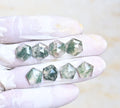 Natural Moss Agate Gemstone Step Cut Hexagon Shape Cabochon High Quality Loose Gemstones For Jewelry Making 12-14 MM Size 8 Pcs V4188