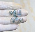 Natural Moss Agate Gemstone Rose Cut Mix Shape Cabochon High Quality Loose Gemstones For Jewelry Making 10-20 MM Size 6 Pcs V4192