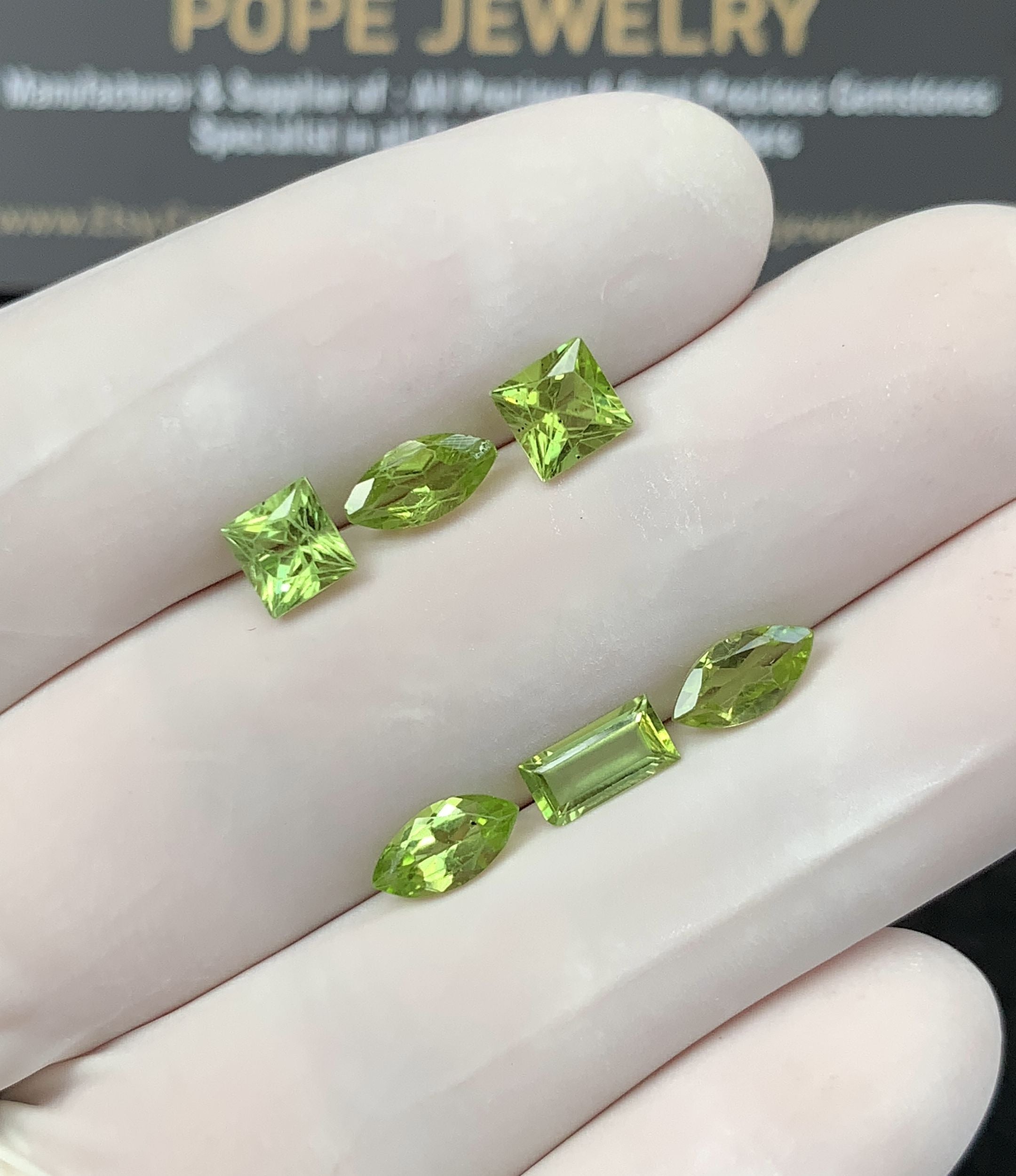 Natural Peridot Gemstone Faceted Cut Mix Shape High Quality Loose Gemstone For Jewelry Making Wholesalegems 5-8 MM Size 6 Pcs SM25338