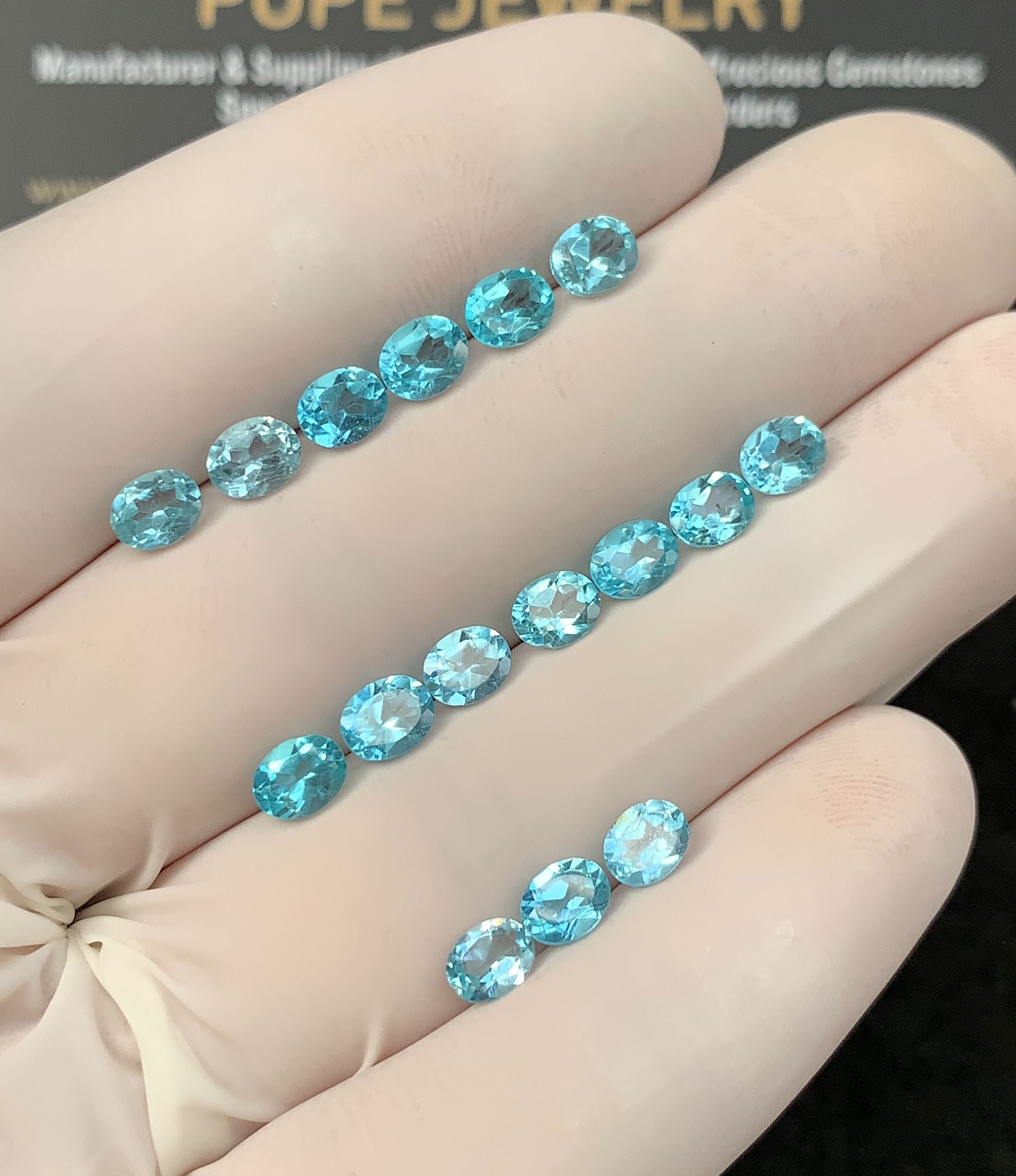 Natural Apatite Gemstone Faceted Cut Oval Shape High Quality Loose Gemstone For Jewelry Making Wholesalegems 5x4 MM Size 16 Pcs SM25349