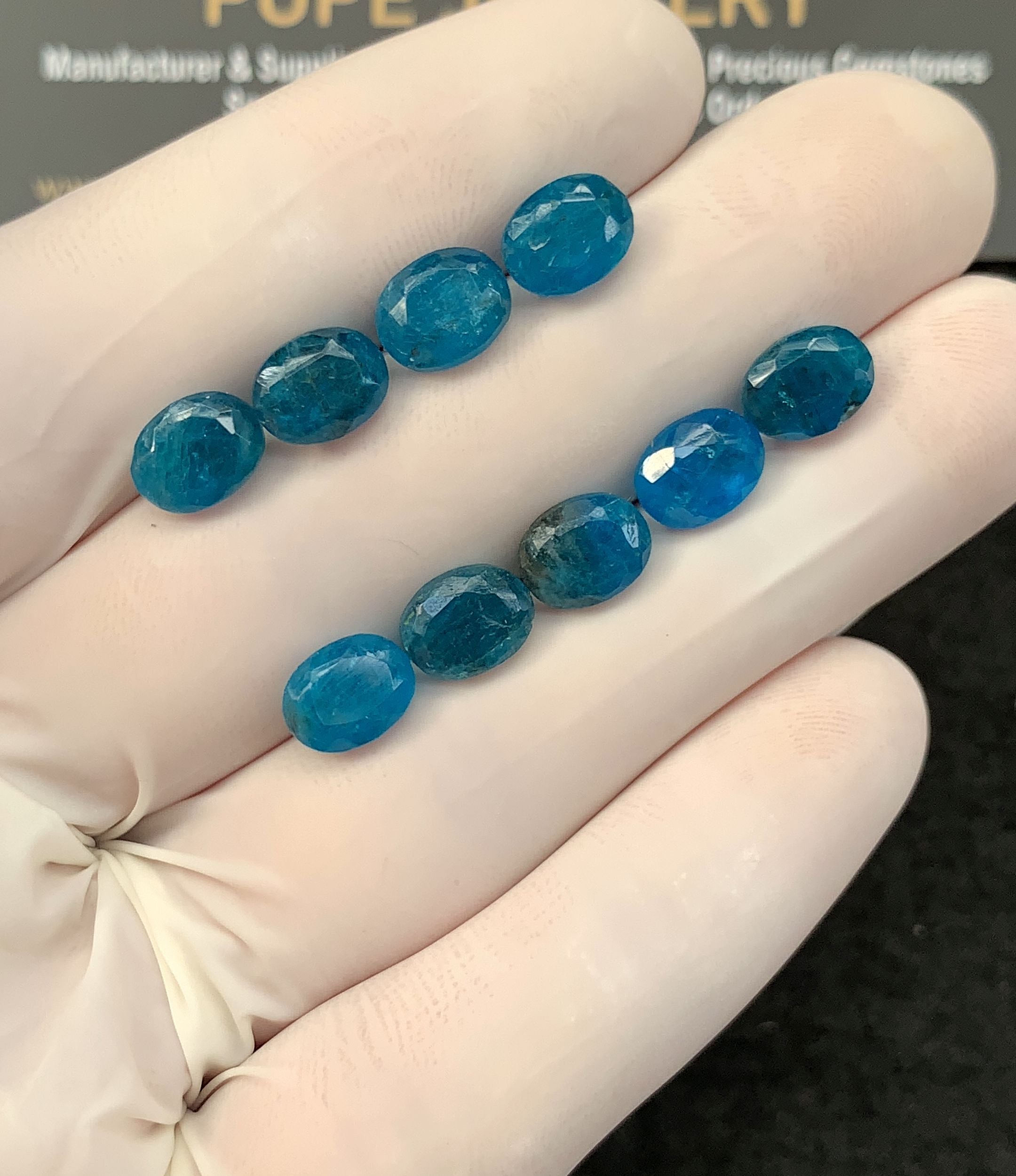 Natural Apatite Gemstone Faceted Cut Oval Shape High Quality Loose Gemstone For Jewelry Making Wholesalegems 8x6 MM Size 9 Pcs SM25351