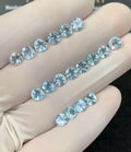 Natural Sky Blue Topaz Gemstone Faceted Cut Round High Quality Loose Gemstone For Jewelry Making Wholesalegems 5 MM Size 18 Pcs SM25353