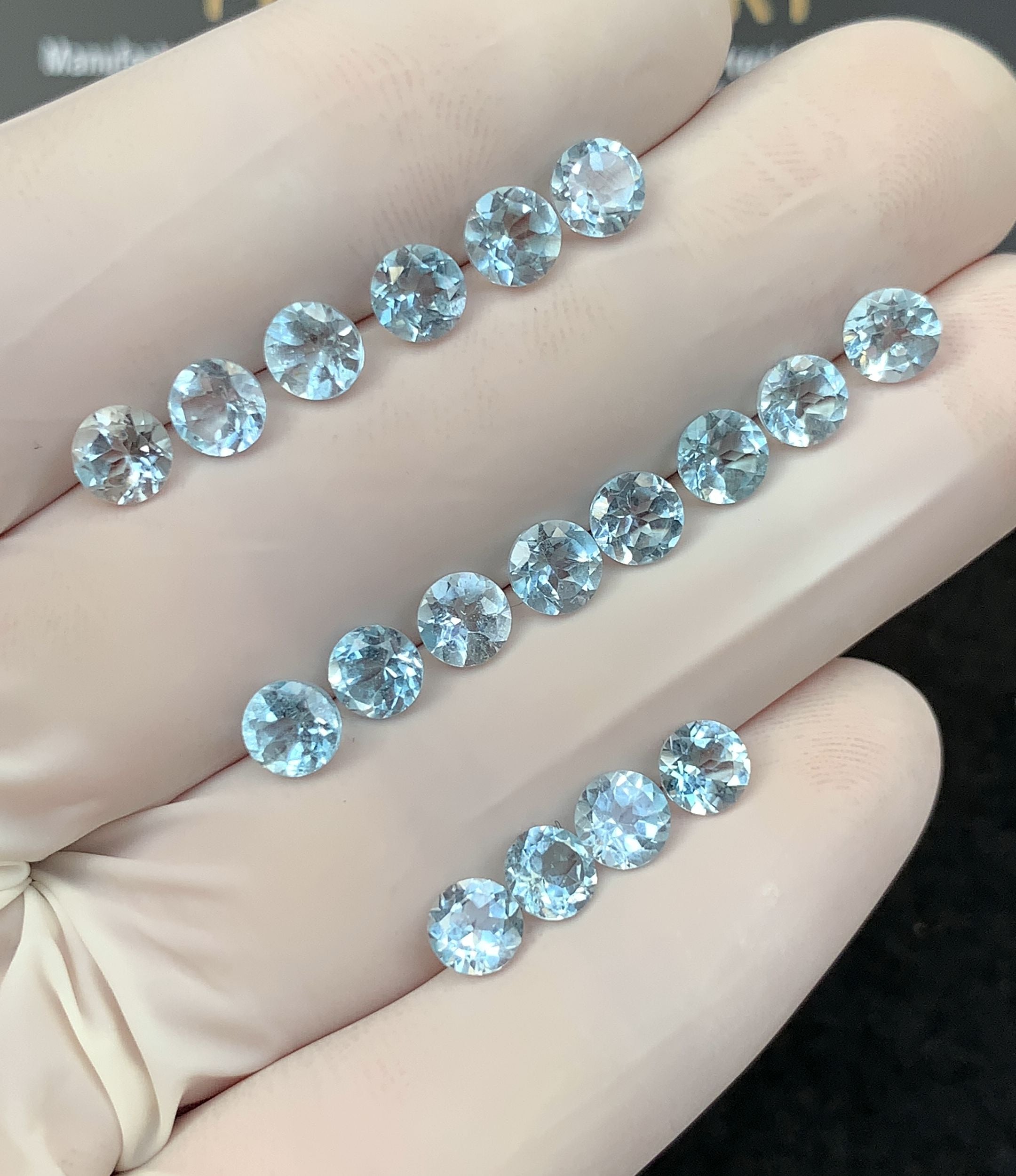 Natural Sky Blue Topaz Gemstone Faceted Cut Round High Quality Loose Gemstone For Jewelry Making Wholesalegems 5 MM Size 18 Pcs SM25353