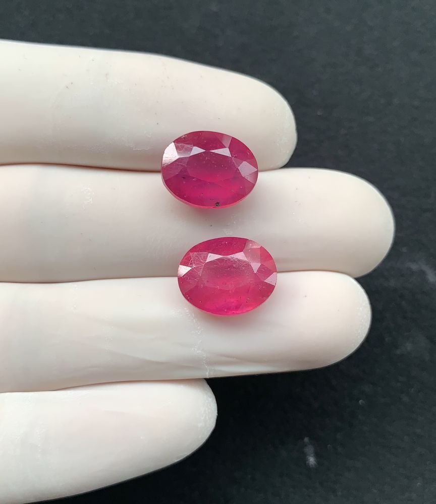 Natural Pink Sapphire Gemstone Faceted Cut Oval Shape High Quality Loose Gemstones For Jewelry Making 13 MM Size 2 Pcs SM24332