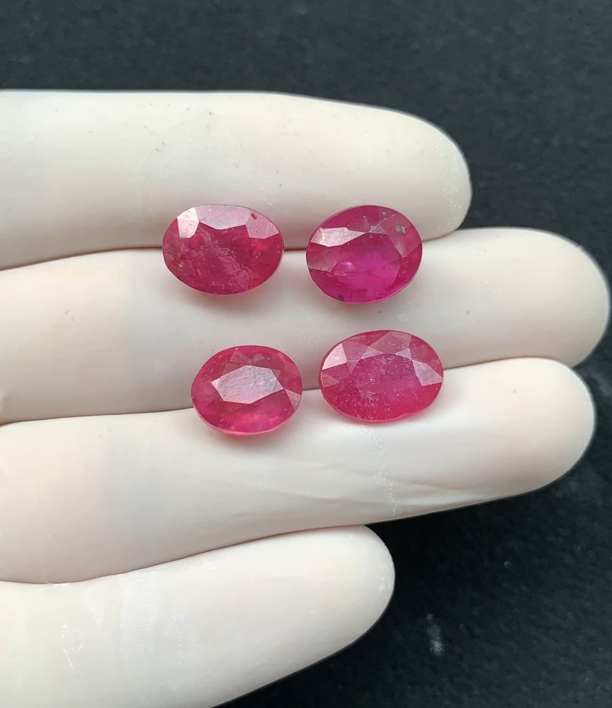Natural Pink Sapphire Gemstone Faceted Cut Oval Shape High Quality Loose Gemstones For Jewelry Making 11-13 MM Size 4 Pcs SM24337