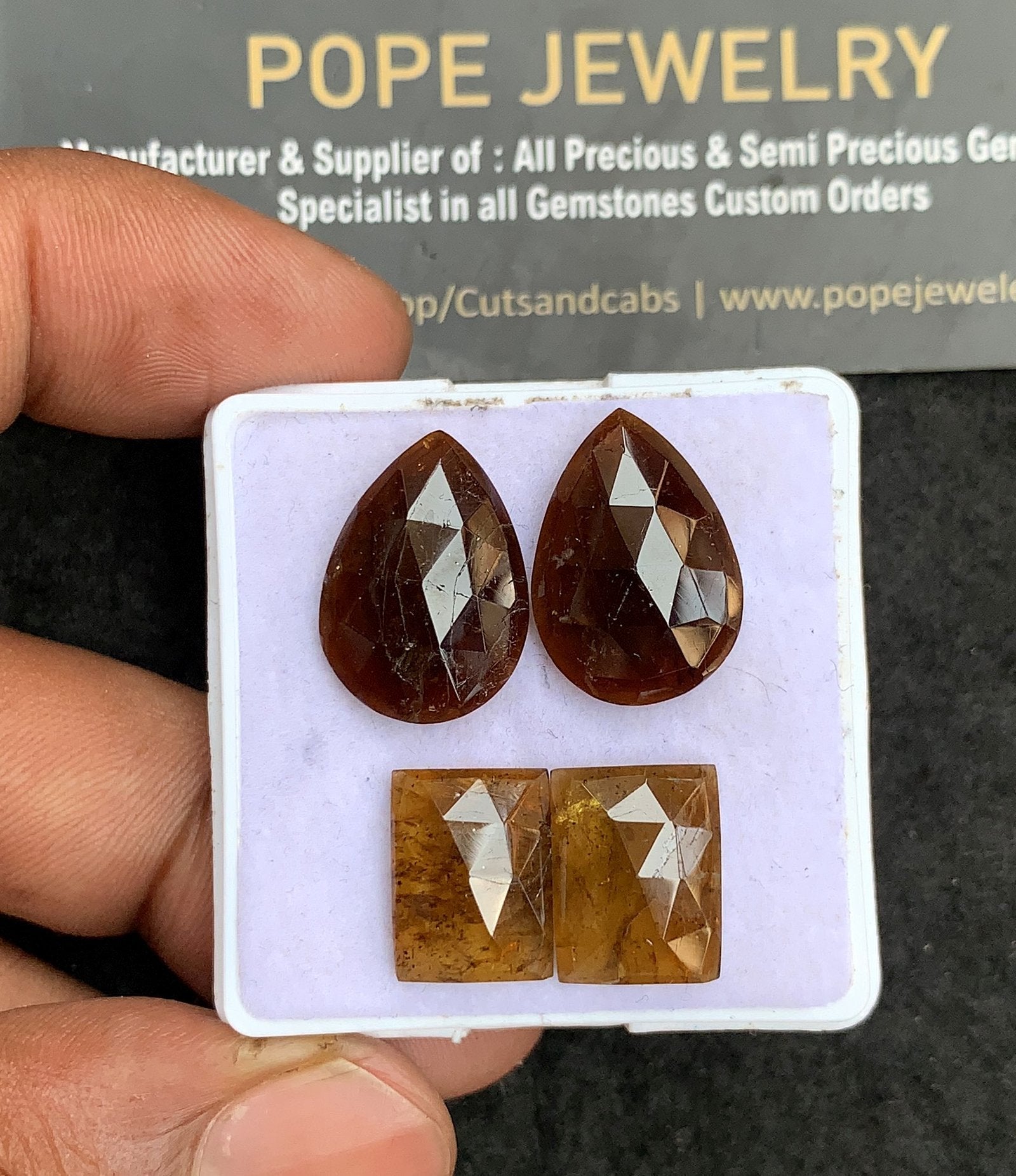 Natural Tourmaline Gemstone Rose Cut Mix Shape Cabochon High Quality Loose Gemstones For Jewelry Making 12-18 MM Size 2 Pair V3700
