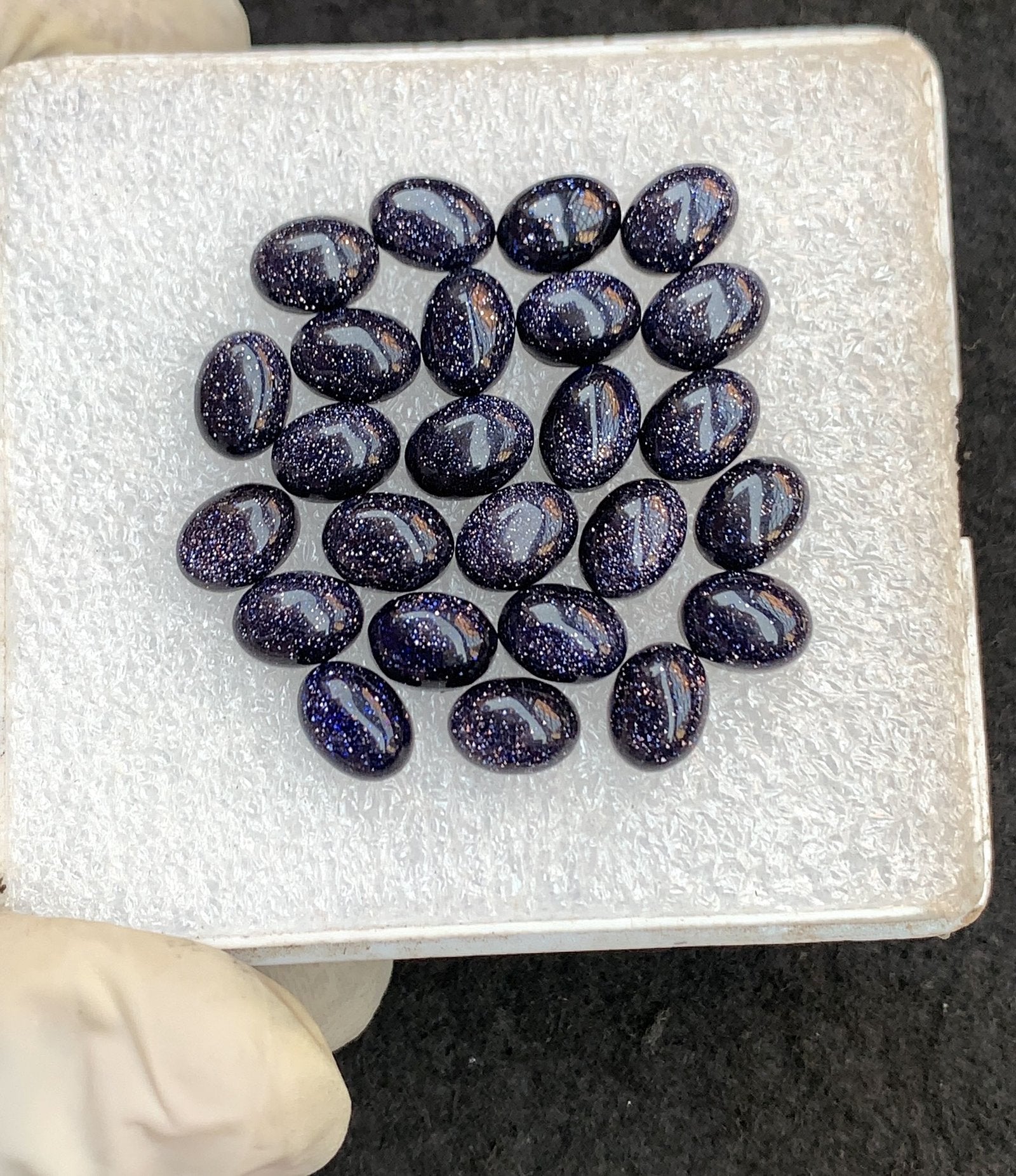 Blue Sandstone Gemstone Smooth Oval Shape Cabochon High Quality Loose Gemstones For Jewelry Making 8x6 MM Size 25 Pcs V4546