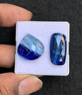Natural Bi Color Kyanite Gemstone Rose Cut Mix Shape Cabochon High Quality Loose Gemstones For Jewelry Making 20-25 MM Size 2 Pcs V4552