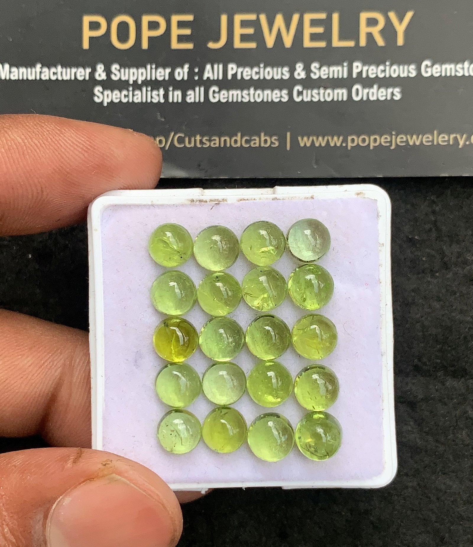 Natural Peridot Gemstone Smooth Round Shape Cabochon High Quality Loose Gemstones For Jewelry Making 6 MM Size 20 Pcs V3707