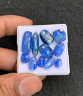 Natural Bi Color Kyanite Gemstone Rose Cut Mix Shape Cabochon High Quality Loose Gemstones For Jewelry Making 7-21 MM Size 11 Pcs V4556