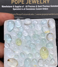 Natural Aquamarine Gemstone Smooth Mix Shape Cabochon High Quality Loose Gemstones For Jewelry Making 4-14 MM Size 53 Pc V3711