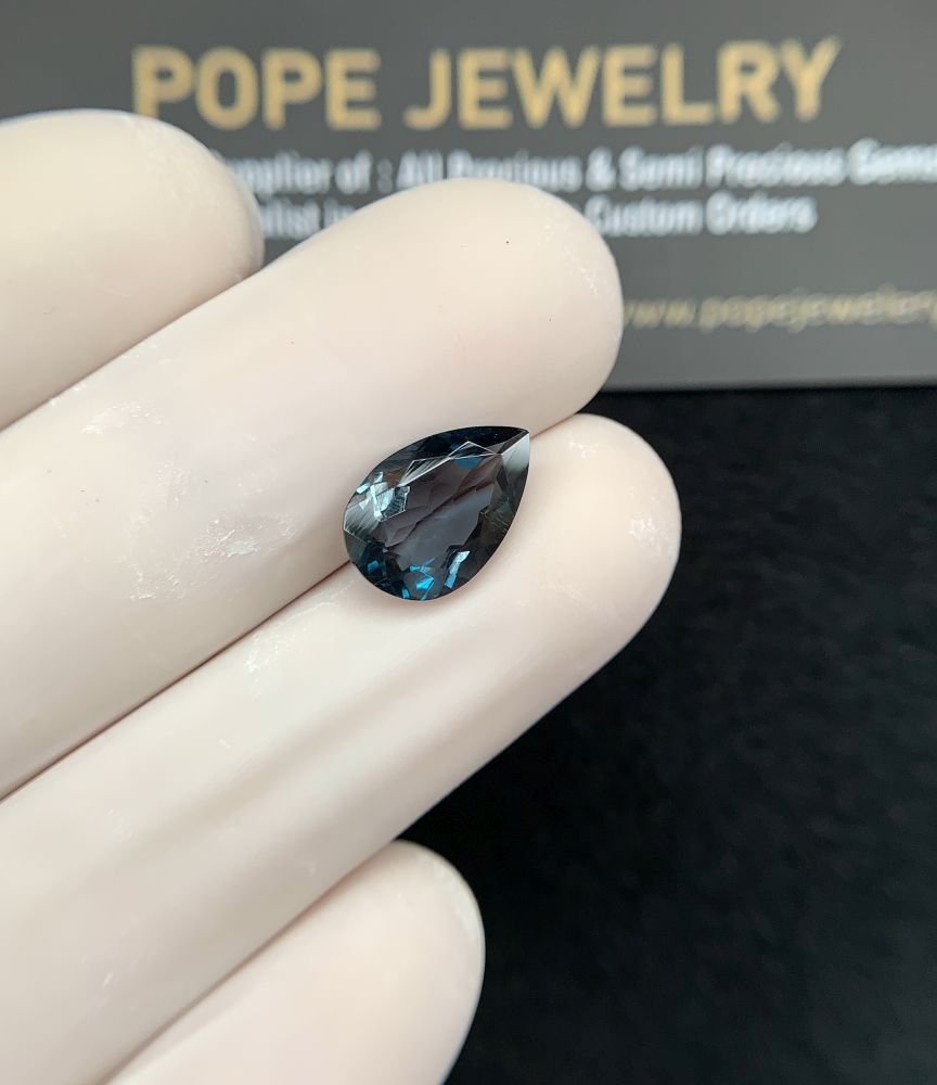 Natural London Blue Topaz Gemstone Faceted Cut Pear Shape High Quality Loose Gemstones For Jewelry Making 12x8x4 MM Size 1 Pcs SM24365