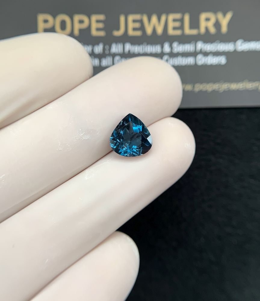 Natural London Blue Topaz Gemstone Faceted Cut Heart Shape High Quality Loose Gemstones For Jewelry Making 9x9x5 MM Size 1 Pcs SM24371