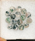 Natural Moss Agate Gemstone Rose Cut Heart Shape Cabochon High Quality Loose Gemstones For Jewelry Making 9 MM Size 16 Pcs V4566