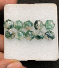 Natural Moss Agate Gemstone Rose Cut Hexagon Shape Cabochon High Quality Loose Gemstones For Jewelry Making 10 MM Size 10 Pcs V4567