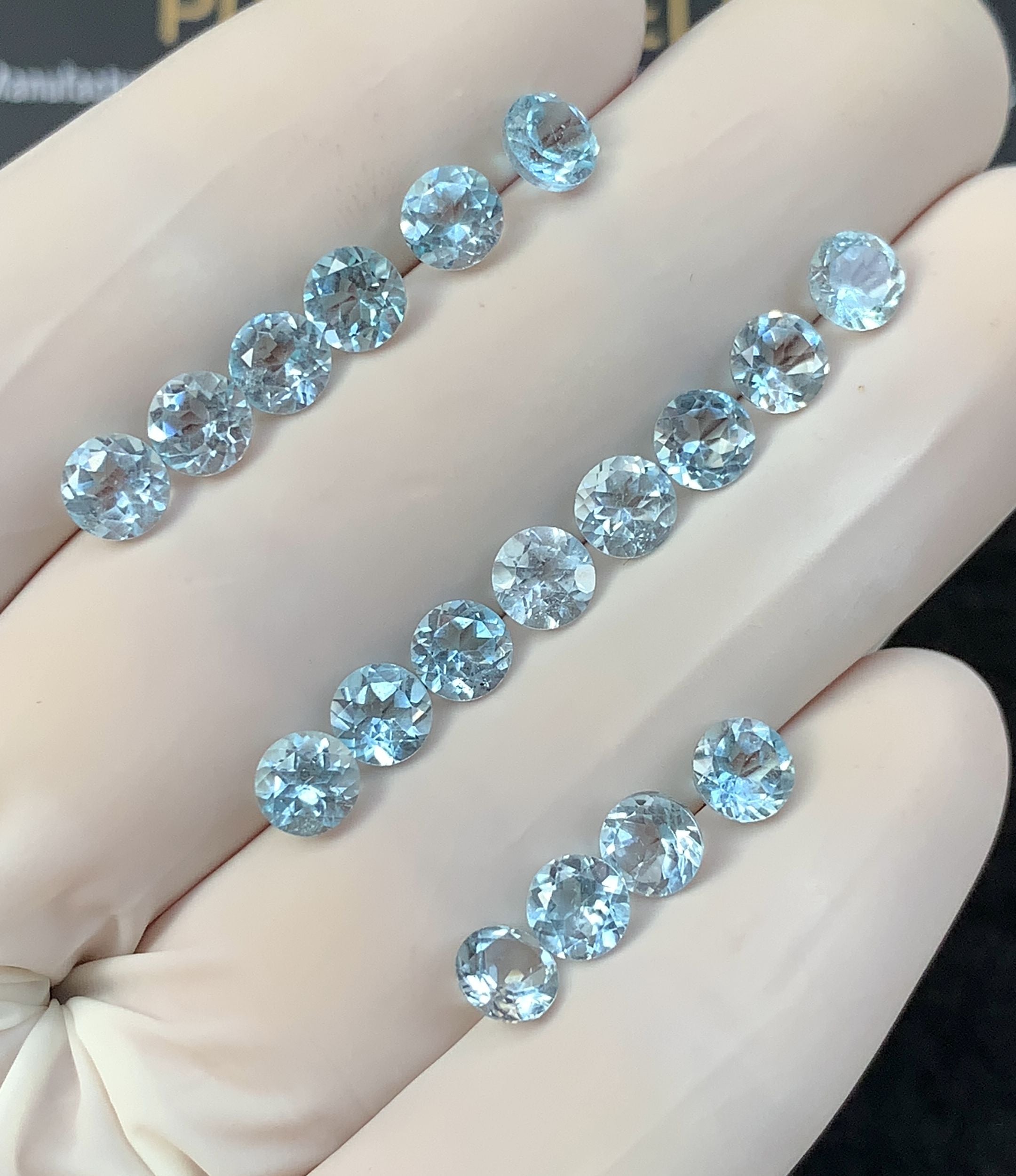 Natural Sky Blue Topaz Gemstone Faceted Cut Round High Quality Loose Gemstone For Jewelry Making Wholesalegems 5 MM Size 18 Pcs SM25356