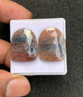 Natural Sapphire Gemstone Rose Cut Fancy Shape Cabochon High Quality Loose Gemstones For Jewelry Making 25x20 MM Size 1 Pair V4568