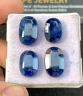 Natural Blue Kyanite Gemstone Step Cut Oval Shape Cabochon Loose Gemstone For Jewelry Making Wholesalegems 14-16 MM Size 4 Pcs SM25359